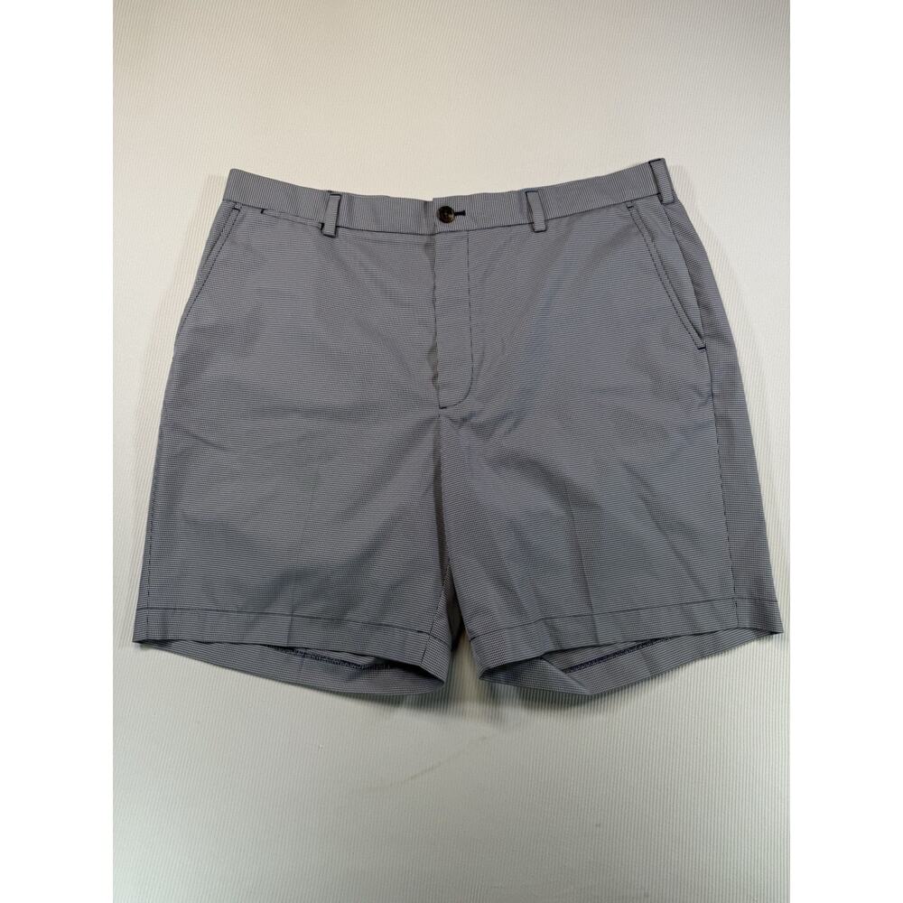 Brooks Brothers St Andrews Links Golf Shorts W40 Blue Check Flat Front